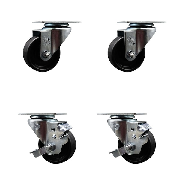 Beverage-Air 185C28S110A Replacement Caster Set with Brakes, 4PK